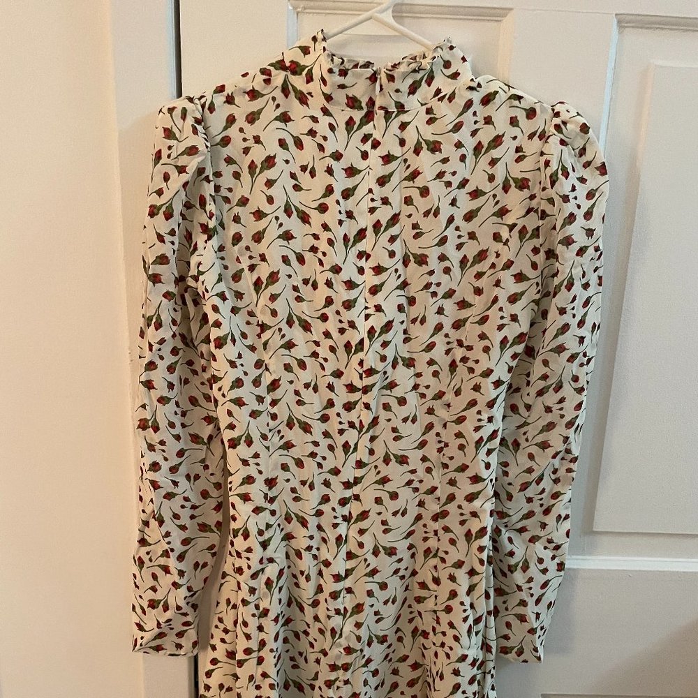 Reformation Vivianne Dress, White with flower print, NWT